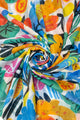 Bright Illustrated Summer Floral Frayed Scarf