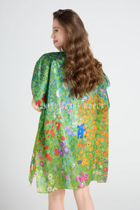 Klimt Flower Garden Silk Cover Up