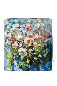 Rose Floral Print Silk Cover Up