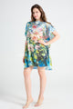 Rose Floral Print Silk Cover Up