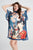 Japanese Lady & Cat Blossom Print Silk Cover Up
