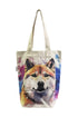 Shiba Inu Dog Print Cotton Tote Bag