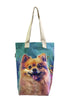 Pomeranian Dog Art Print Cotton Tote Bag