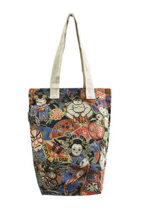 Japanese Cartoon Art Print Cotton Tote Bag (Pack Of 3)