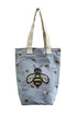 Bumble Bee Print Cotton Tote Bag