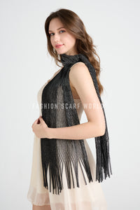 Mesh Tassel Scarf/ Shawl