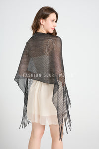 Mesh Tassel Scarf/ Shawl