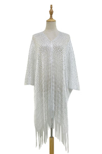 Summer Metallic Mesh Tassel Cover Up