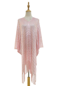 Summer Metallic Mesh Tassel Cover Up