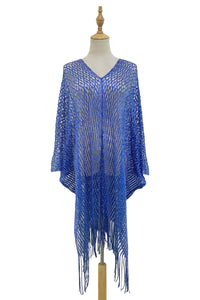 Summer Metallic Mesh Tassel Cover Up