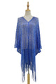 Summer Metallic Mesh Tassel Cover Up