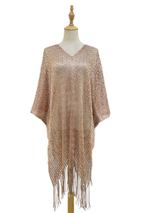 Summer Metallic Mesh Tassel Cover Up