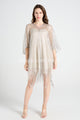 Summer Metallic Mesh Tassel Cover Up
