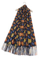Fox & Deer Night Sky Art Inspired Wool Tassel Scarf