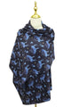 Decorative Reindeer & Night Sky Print Wool Scarf