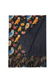 Owl & Floral Wool Tassel Scarf