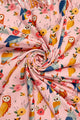 Owl & Floral Wool Tassel Scarf