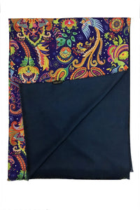Detailed Paisley & Bird Print Wool Scarf