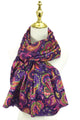 Detailed Paisley Print Wool Scarf