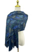 Fine Line Female Figure Wool Frayed Scarf