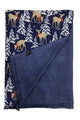 Reindeer & Christmas Tree Print Wool Scarf