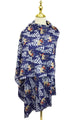 Reindeer & Christmas Tree Print Wool Scarf