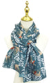 Reindeer & Christmas Tree Print Wool Scarf