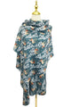 Reindeer & Christmas Tree Print Wool Scarf