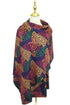 Colourful Geo Swirl Print Wool Scarf