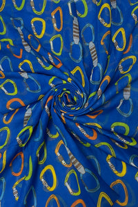 Climbing Hook Print Frayed Scarf