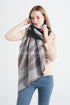 Contrast Zebra Print Diagonal Edge Wool Scarf