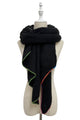 Plain Contrast Stitch Wool Diagonal Edge Scarf