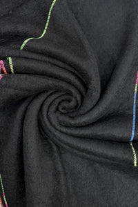 Plain Contrast Stitch Wool Diagonal Edge Scarf