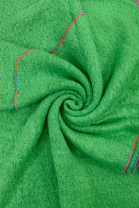 Plain Contrast Stitch Wool Diagonal Edge Scarf