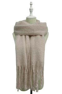 Cosy Plain Blanket Tassel Scarf