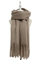 Cosy Plain Blanket Tassel Scarf