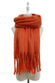 Cosy Plain Blanket Tassel Scarf