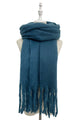 Cosy Plain Blanket Tassel Scarf