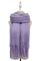 Cosy Plain Blanket Tassel Scarf