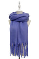 Cosy Plain Blanket Tassel Scarf