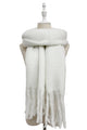 Cosy Plain Blanket Tassel Scarf