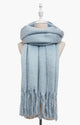Cosy Plain Blanket Tassel Scarf