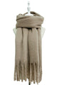 Cosy Plain Blanket Tassel Scarf