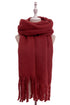 Cosy Plain Blanket Tassel Scarf