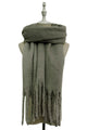 Cosy Plain Blanket Tassel Scarf