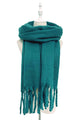 Cosy Plain Blanket Tassel Scarf