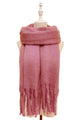 Cosy Plain Blanket Tassel Scarf