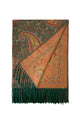 Intricate Paisley Woven Wool Tassel Scarf
