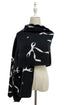 Cute Bow & Star Print Frayed Scarf