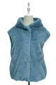 Plain Faux Fur Hooded Gilet Jacket